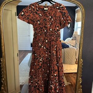 Anthropologie somerset Leopard Print Maxi Dress